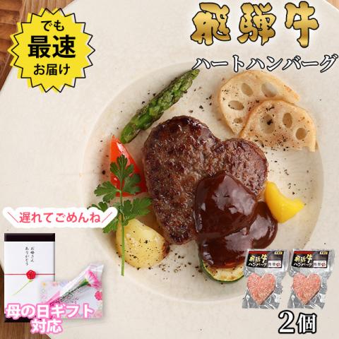 【遅れてごめんね!母の日 2026】飛騨牛 ハートハンバーグ 食べ比べ ギフト 2個