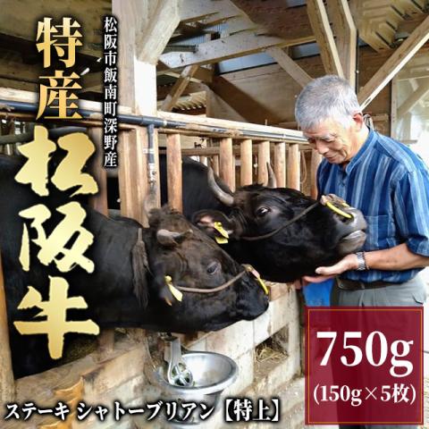 【最高級】特産松阪牛 ステーキ シャトーブリアン 600g (150g×4枚) 4人前 <特上>